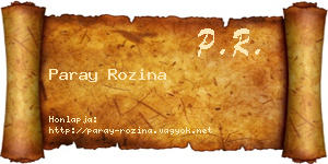 Paray Rozina névjegykártya